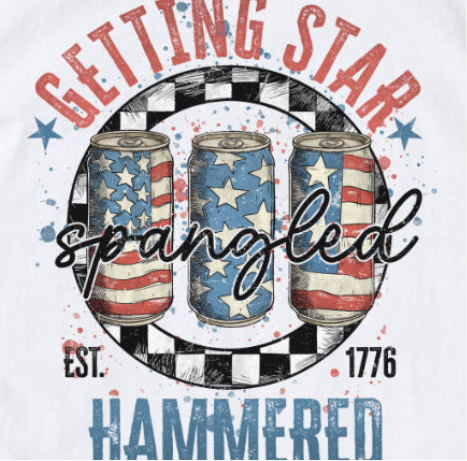 Getting Star Spangled Hammered Tee – Patriotic Graphic Shirt