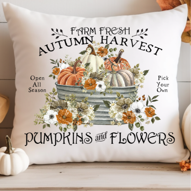 Farm Fresh Autumn Harvest throw pillow