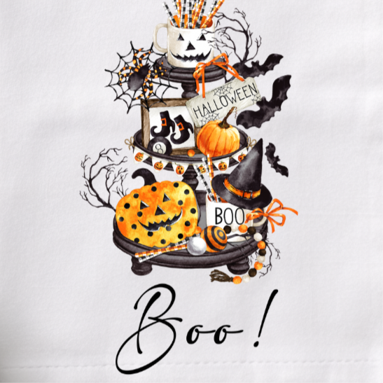 BOO tier tray flour sack hand towel