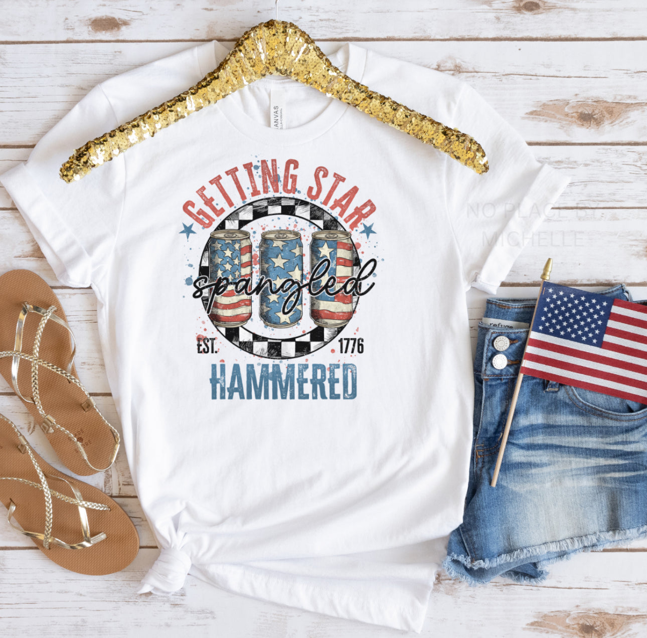 Getting Star Spangled Hammered Tee – Patriotic Graphic Shirt