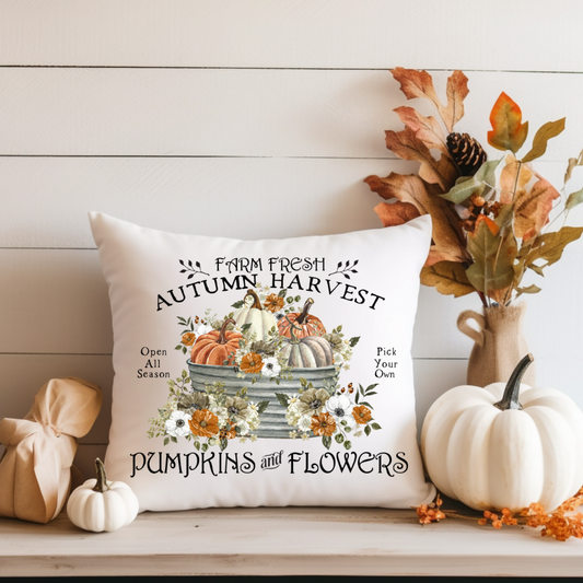 Farm Fresh Autumn Harvest throw pillow