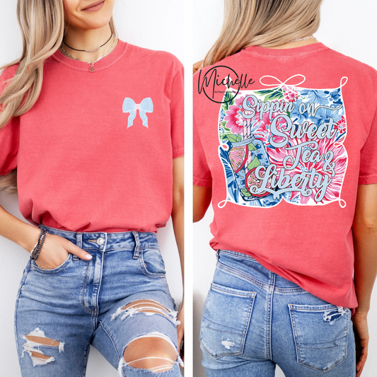 Sippin’ on Sweet Tea & Liberty Graphic Tee