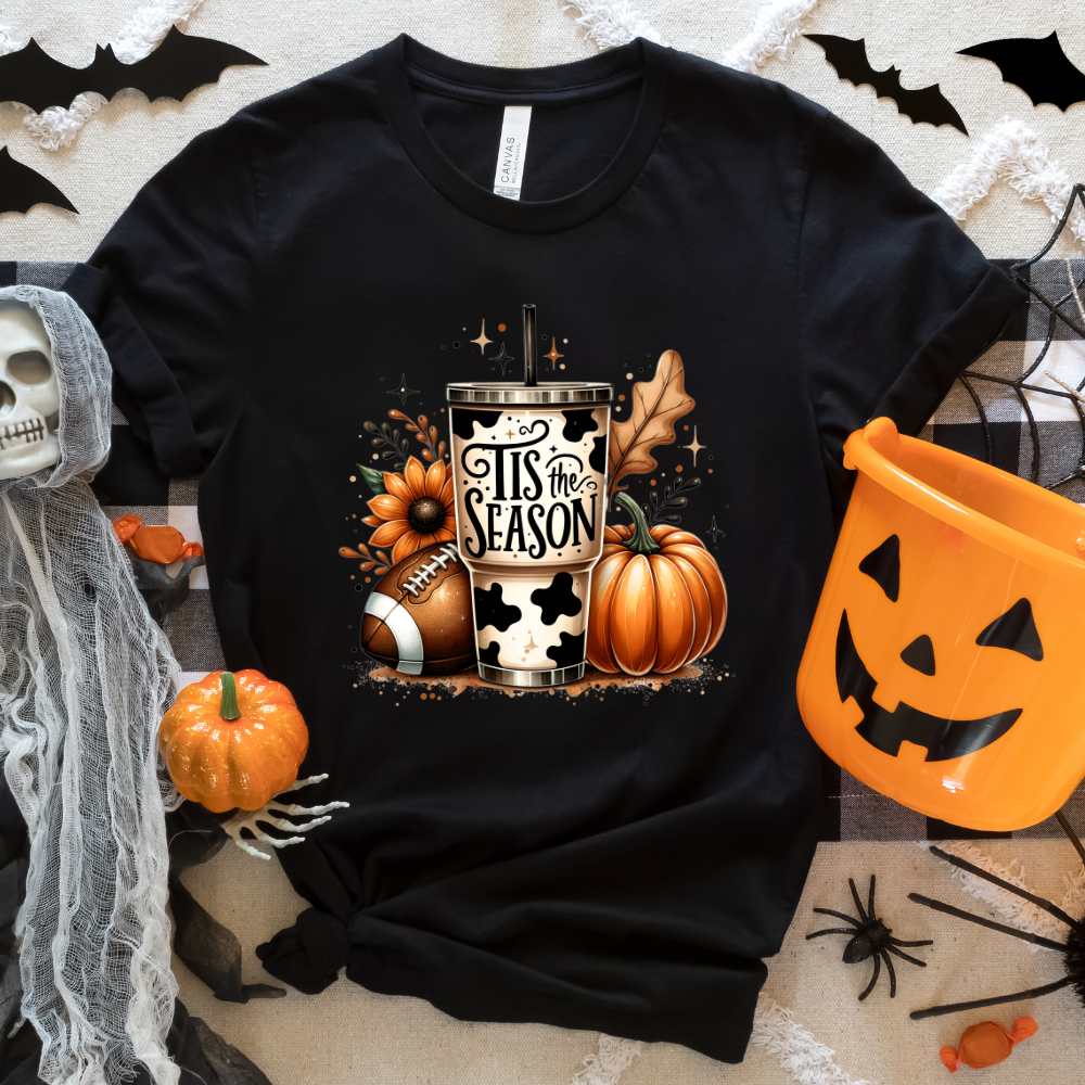 Fall Tis the Season cow cup T-shirt