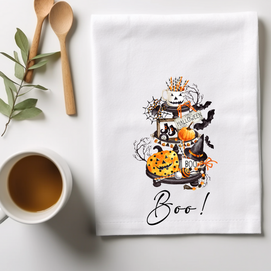 BOO tier tray flour sack hand towel